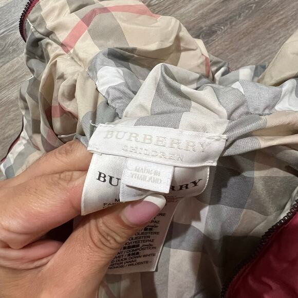 Burberry Baby London Check Pink Reversible Puffer Size 6 Months - Picture 6 of 9